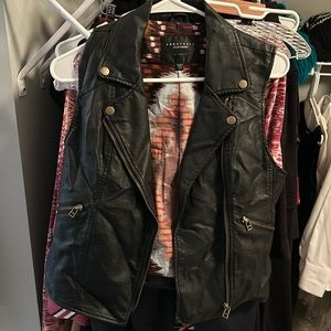 Sanctuary Clothing brand leather vest XS
